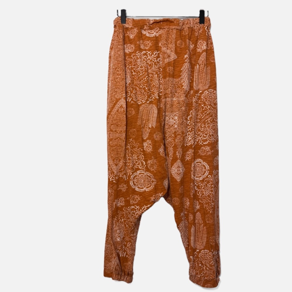 Free People Intimately Orange Patterned Harem Pan… - image 2